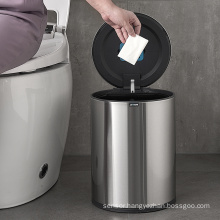 9L restaurant trash garbage office round waterproof stainless steel sensor trash bin with trash bag dispenser